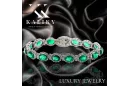 White 14k gold emerald and zircons tennis bracelet tbc001w