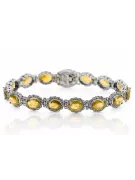 White 14k gold perydot and zircons tennis bracelet tbc001w