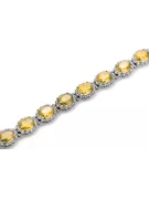 White 14k gold perydot and zircons tennis bracelet tbc001w
