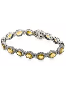 White 14k gold perydot and zircons tennis bracelet tbc001w