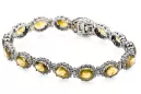 White 14k gold perydot and zircons tennis bracelet tbc001w