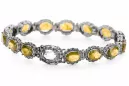 White 14k gold perydot and zircons tennis bracelet tbc001w