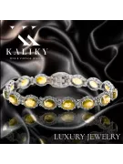 White 14k gold perydot and zircons tennis bracelet tbc001w