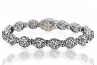 White 14k gold zircons tennis bracelet tbc001w