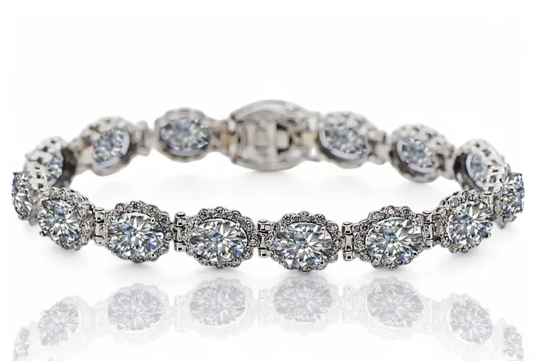 White 14k gold zircons tennis bracelet tbc001w