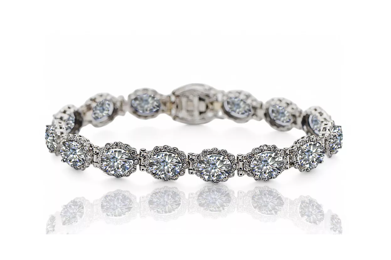 White 14k gold zircons tennis bracelet tbc001w White 14k gold zircons tennis bracelet tbc001w