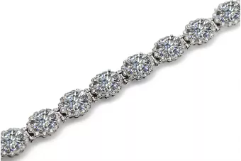 White 14k gold zircons tennis bracelet tbc001w
