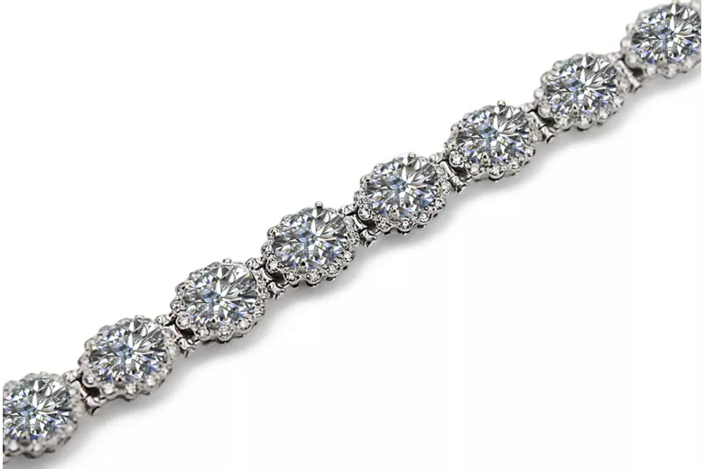 White 14k gold zircons tennis bracelet tbc001w