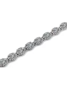 White 14k gold zircons tennis bracelet tbc001w