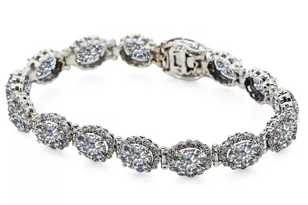 White 14k gold zircons tennis bracelet tbc001w