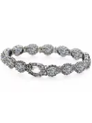 White 14k gold zircons tennis bracelet tbc001w