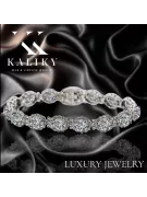White 14k gold zircons tennis bracelet tbc001w