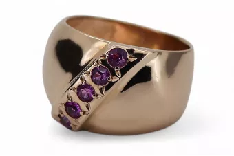 Rose 14K pink gold Alexandrite Ring vrc036 Russian Soviet Vintage style