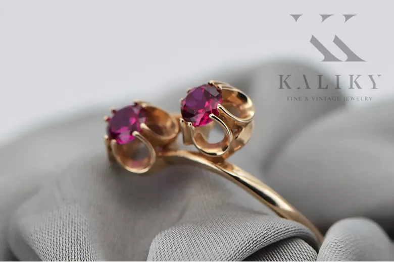 Jewlery Ring Alexandrite Original Vintage 14K Rose Gold vrc266r