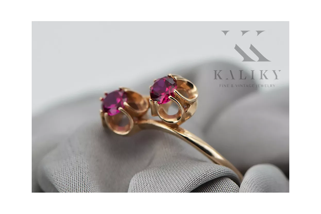 Jewlery Ring Alexandrite Original Vintage 14K Rose Gold vrc266r