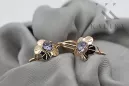 Rose pink 14k 585 gold alexandrite earrings vec028r Vintage Russian Soviet style