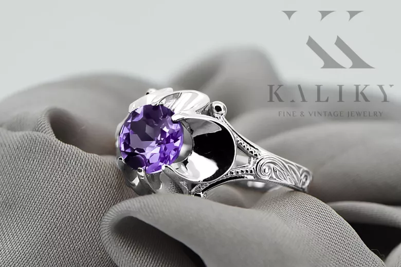 Russian Soviet rose 14k 585 gold Alexandrite Ruby Emerald Sapphire Zircon ring  vrc014