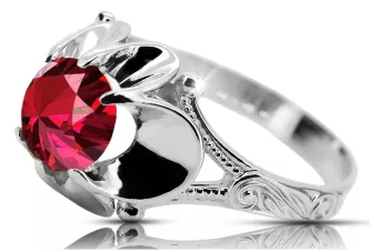 Ruby Sterling silver 925 Ring Vintage Jewlery vrc377s