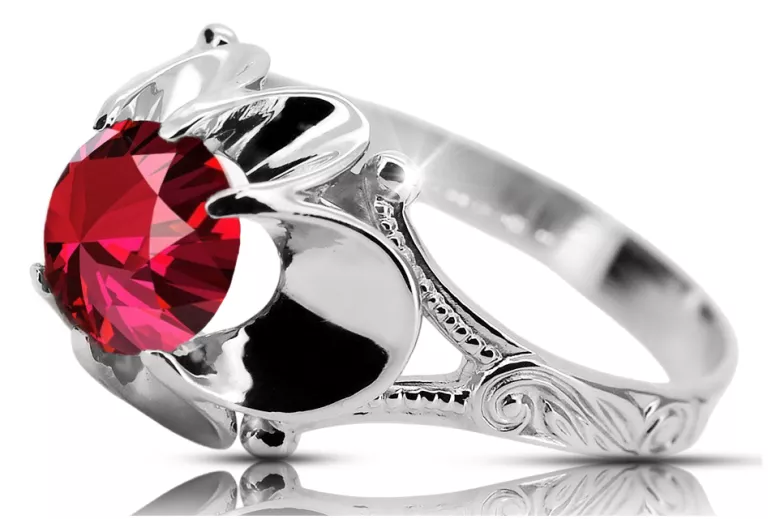 Ruby Sterling silver 925 Ring Vintage Jewlery vrc377s