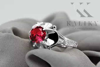 Ruby Sterling silver 925 Ring Vintage Jewlery vrc377s