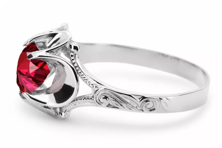 Ruby Sterling silver 925 Ring Vintage Jewlery vrc377s