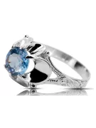 Ring Aquamarine Sterling silver 925 Vintage style vrc377s
