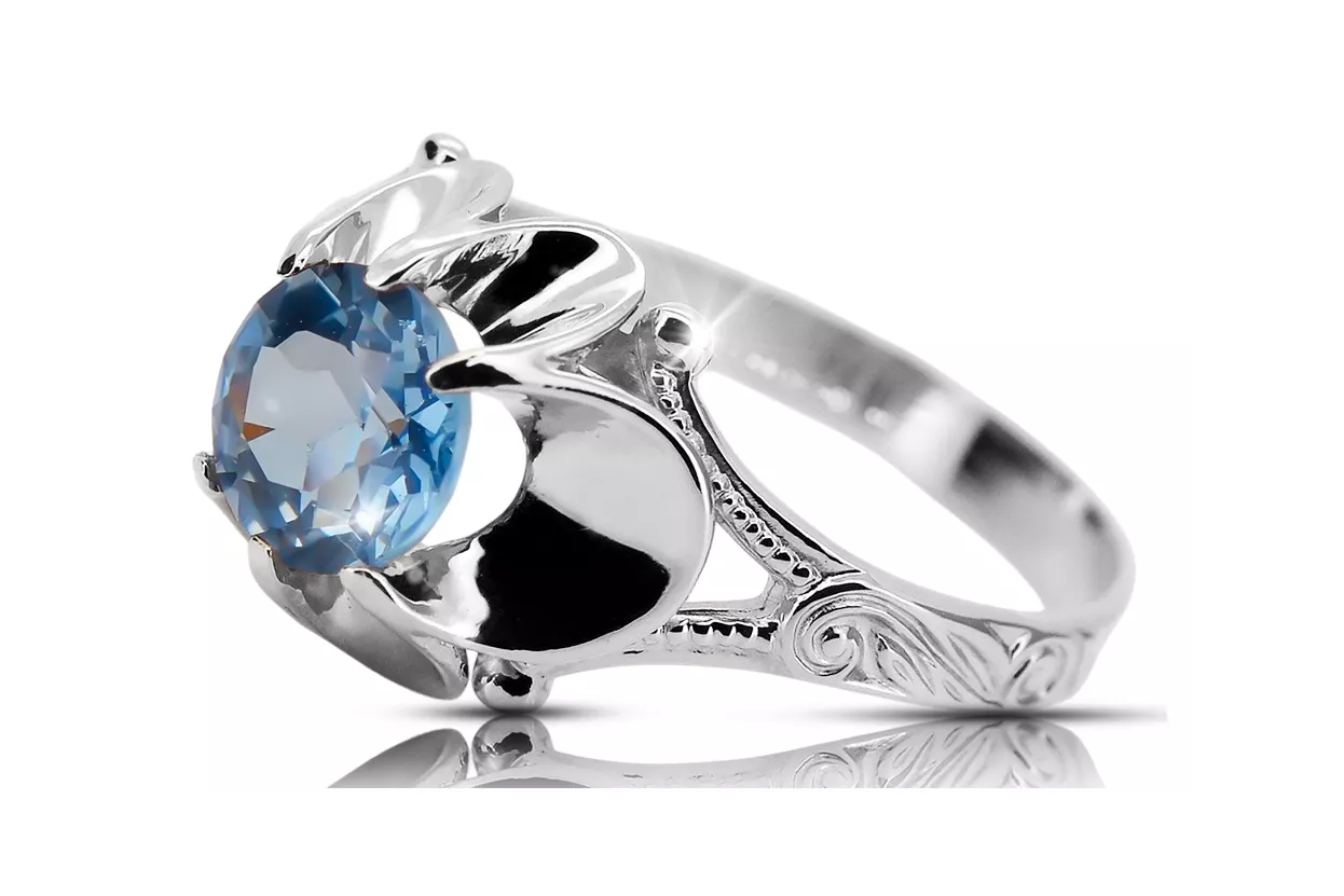 Ring Aquamarine Sterling silver 925 Vintage style vrc377s Ring Aquamarine Sterling silver 925 Vintage style vrc377s