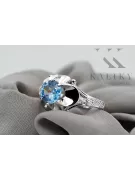 Ring Aquamarine Sterling silver 925 Vintage style vrc377s