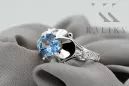 Ring Aquamarine Sterling silver 925 Vintage style vrc377s