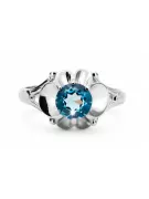 Ring Aquamarine Sterling silver 925 Vintage style vrc377s