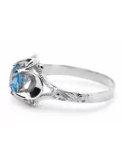 Ring Aquamarine Sterling silver 925 Vintage style vrc377s