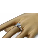 Ring Aquamarine Sterling silver 925 Vintage style vrc377s