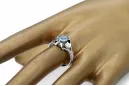 Ring Aquamarine Sterling silver 925 Vintage style vrc377s
