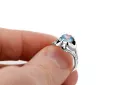 Ring Aquamarine Sterling silver 925 Vintage style vrc377s