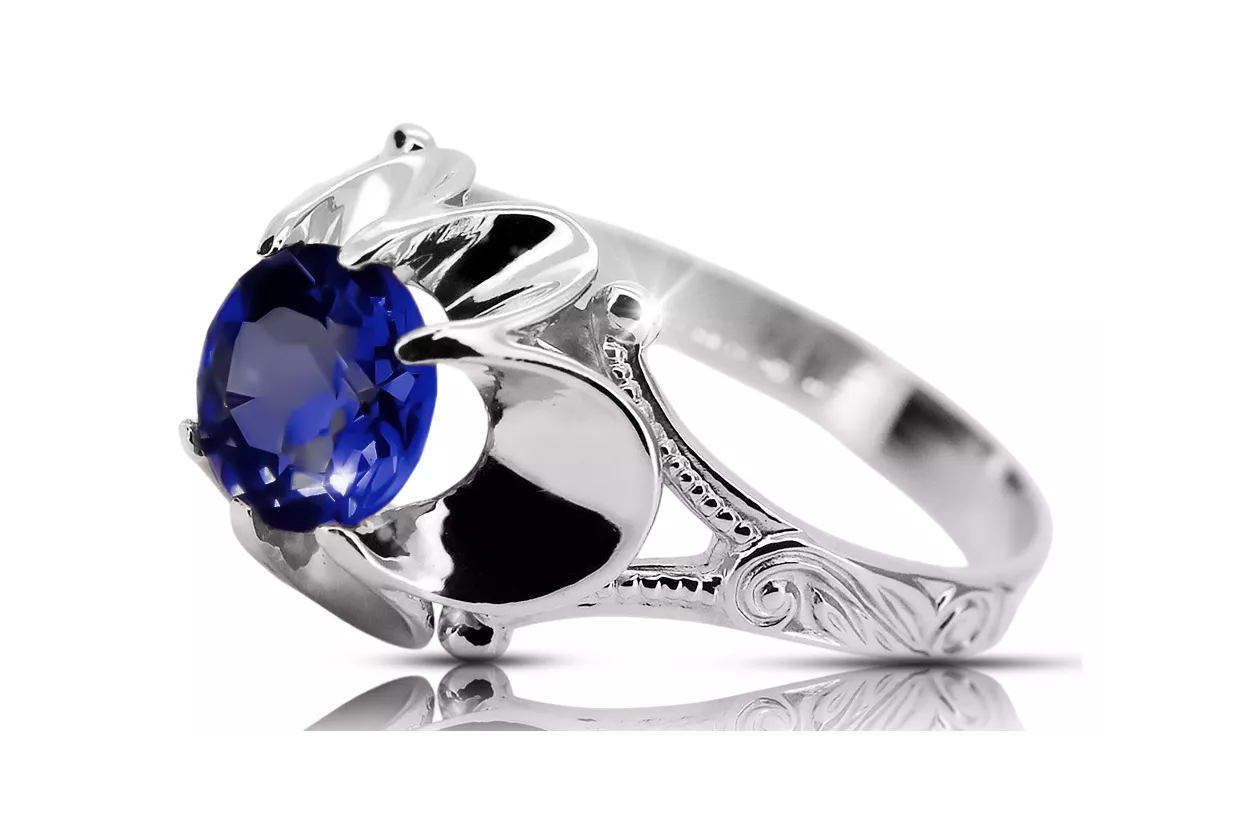 Sapphire Sterling silver 925 Ring Vintage craft vrc377s