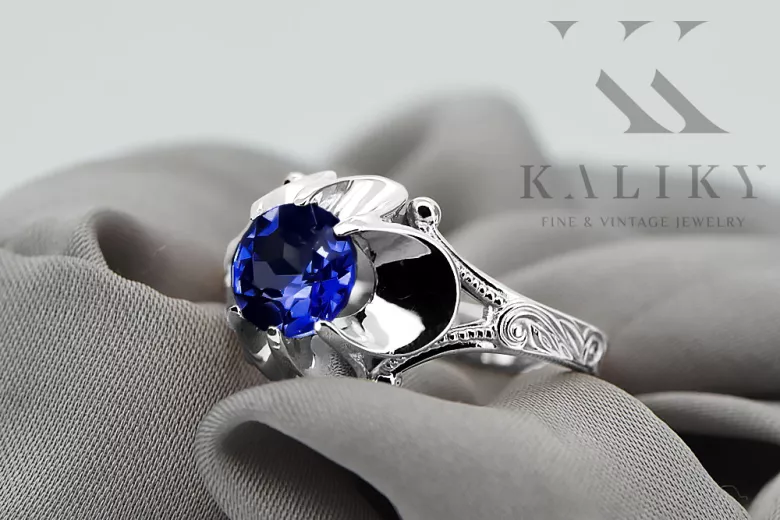 Sapphire Sterling silver 925 Ring Vintage craft vrc377s