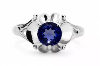 Estilo vintage Anillo Zafiro Plata de ley 925 vrc377s