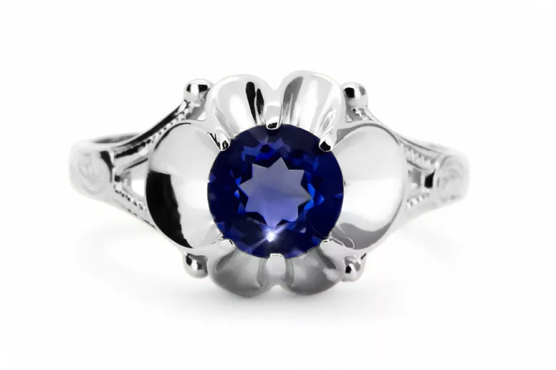 Sapphire Sterling silver 925 Ring Vintage craft vrc377s