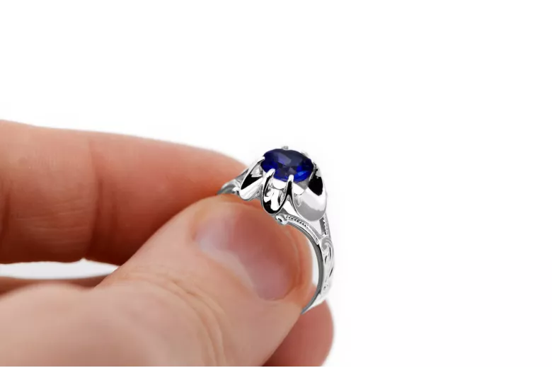 Sapphire Sterling silver 925 Ring Vintage craft vrc377s