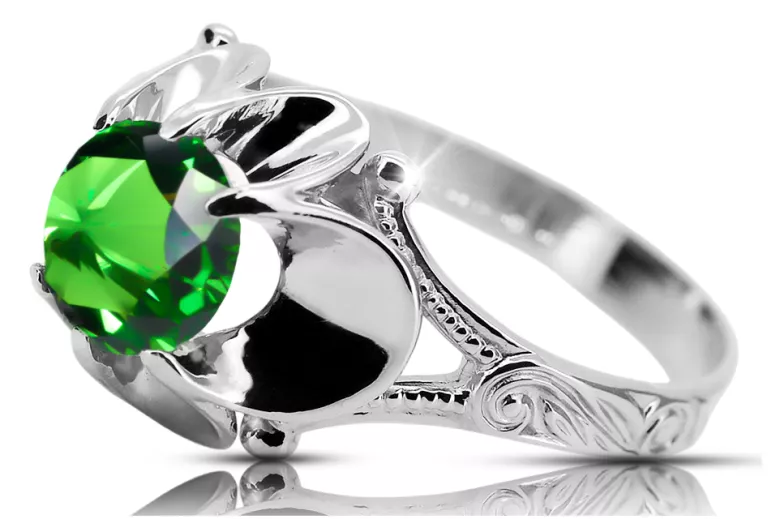 Vintage craft Ring Emerald Sterling silver 925 vrc377s