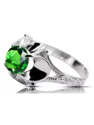 Argent sterling 925 Émeraude Anneau Style vintage vrc377s