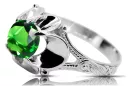 Vintage craft Ring Emerald Sterling silver 925 vrc377s