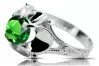 Vintage craft Ring Emerald Sterling silver 925 vrc377s