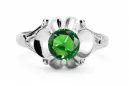 Argent sterling 925 Émeraude Anneau Style vintage vrc377s