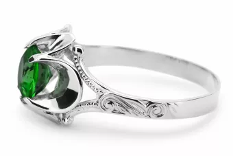 Argent sterling 925 Émeraude Anneau Style vintage vrc377s