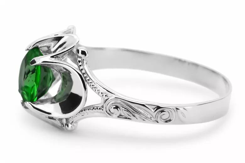 Vintage craft Ring Emerald Sterling silver 925 vrc377s