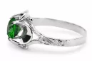 Vintage craft Ring Emerald Sterling silver 925 vrc377s