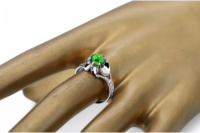 Vintage craft Ring Emerald Sterling silver 925 vrc377s