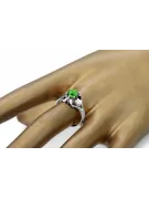 Argent sterling 925 Émeraude Anneau Style vintage vrc377s