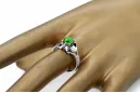 Vintage craft Ring Emerald Sterling silver 925 vrc377s